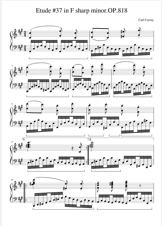 车尔尼#f小调练习曲op818.No.37