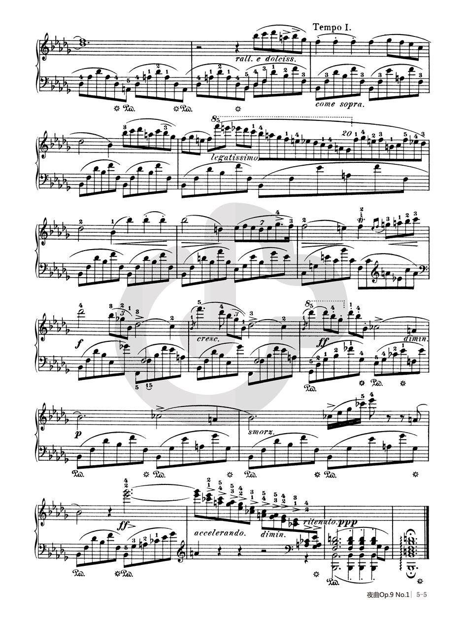 降b小调夜曲 Op.9 No.1 肖邦