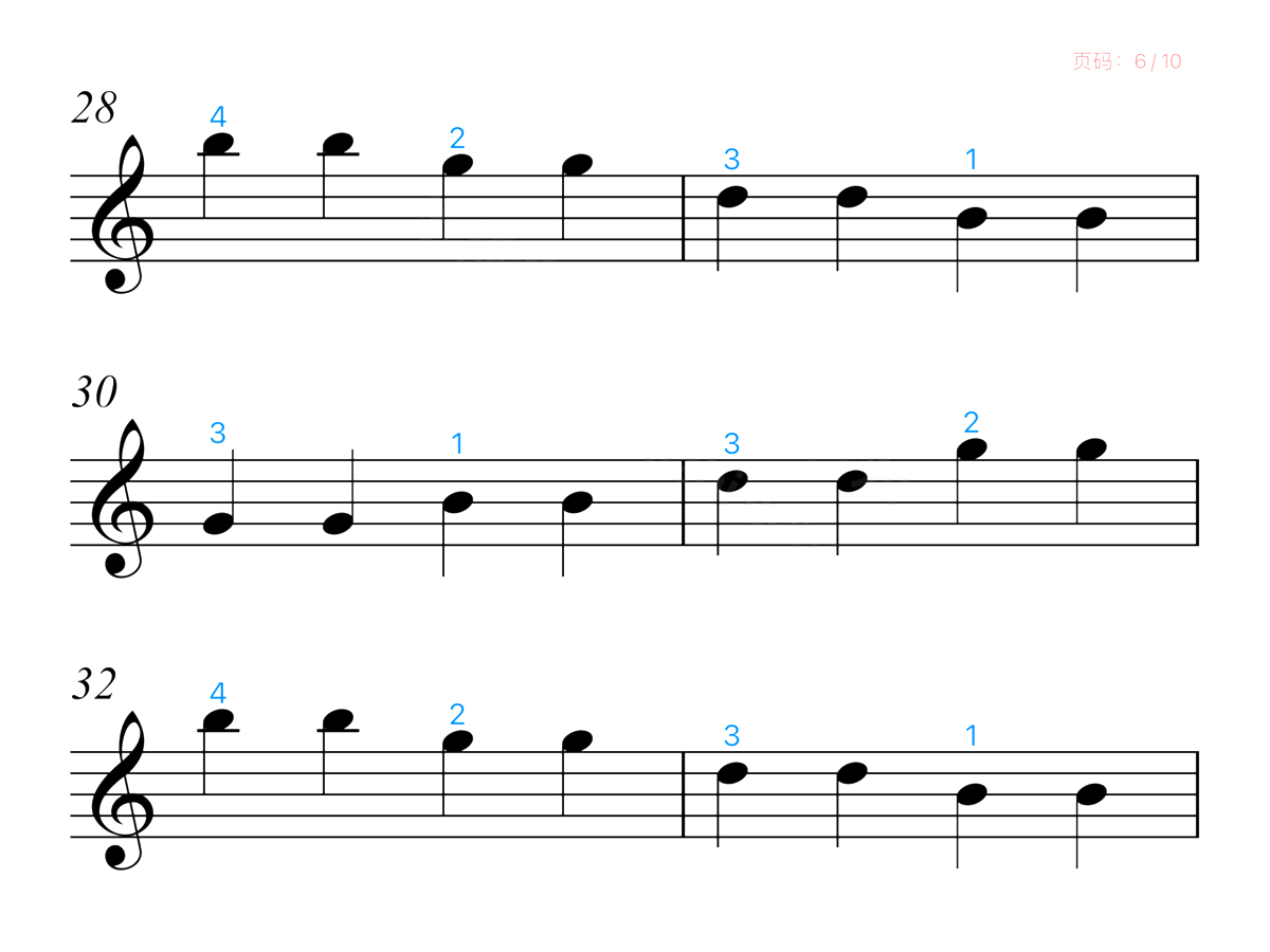 中音协小提琴考级1级练习曲1-No.10_6乐谱