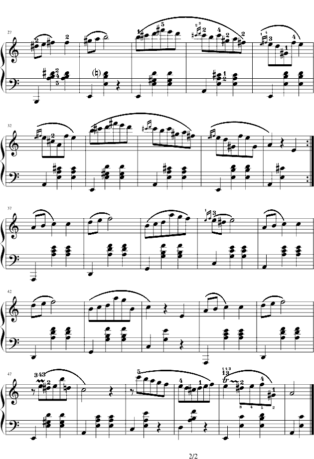 中国乐谱网——【钢琴谱】A小调圆舞曲-带指法B.150 